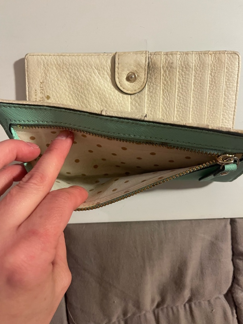 Kate Spade Teal Bifold Wallet - Picture 6 of 9
